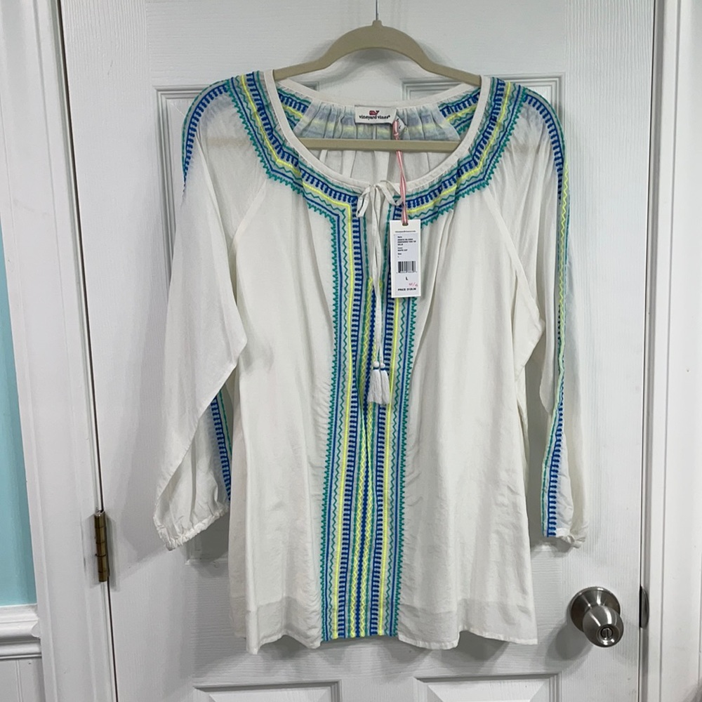 Vineyard Vines Embroidered Tunic Top in Size Large